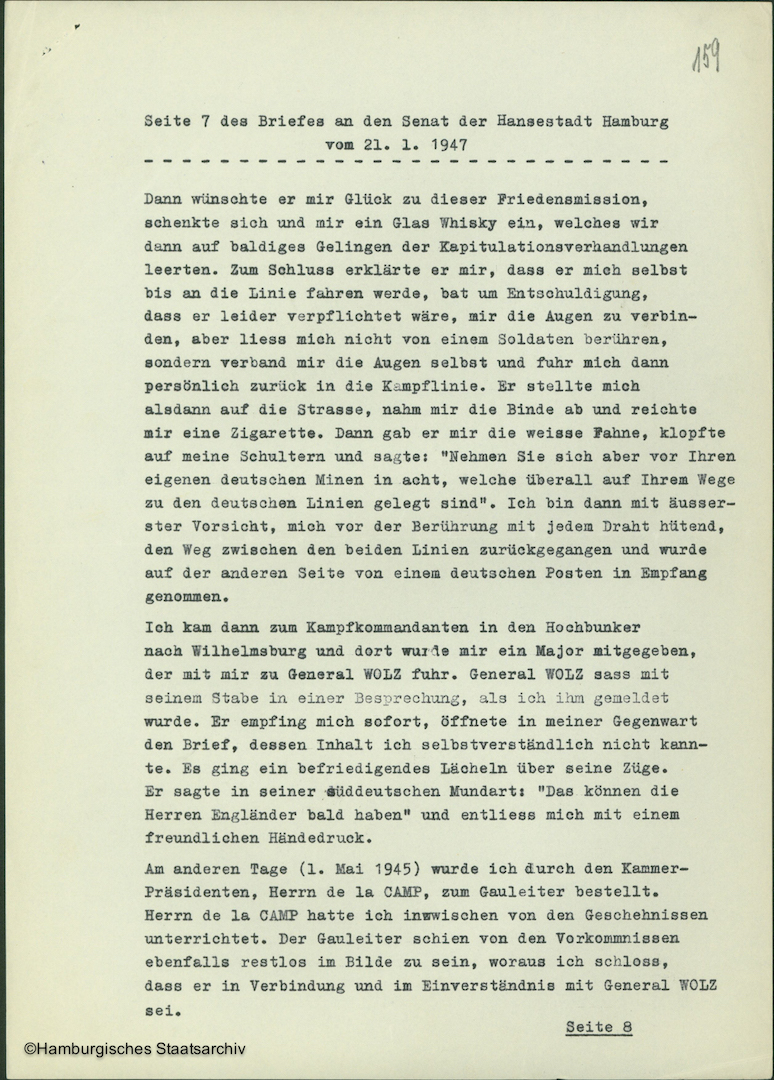 Albert Schäfer über die Kapitulationsverhandlungen - Teil sieben