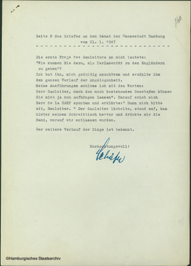 Albert Schäfer über die Kapitulationsverhandlungen - Teil acht