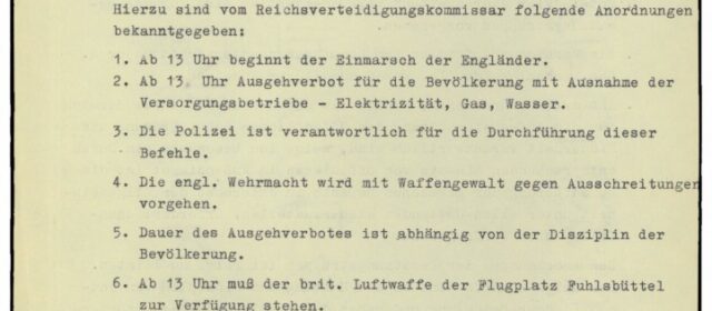 Anweisung von Hamburgs Polizeipräsident vom 3. Mai 1945