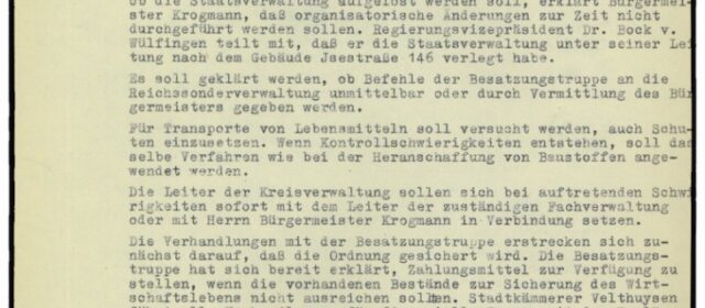 Protokoll der Senatssitzung vom 5. Mai 1945