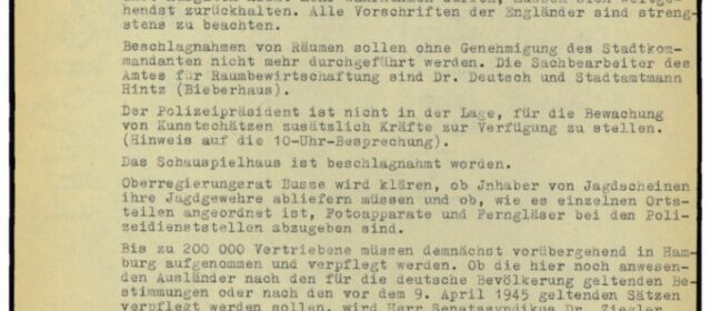 Protokoll der Senatssitzung vom 6. Mai 1945