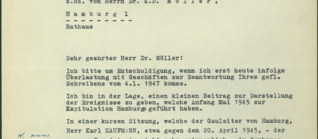 Albert Schäfer über die Kapitulationsverhandlungen